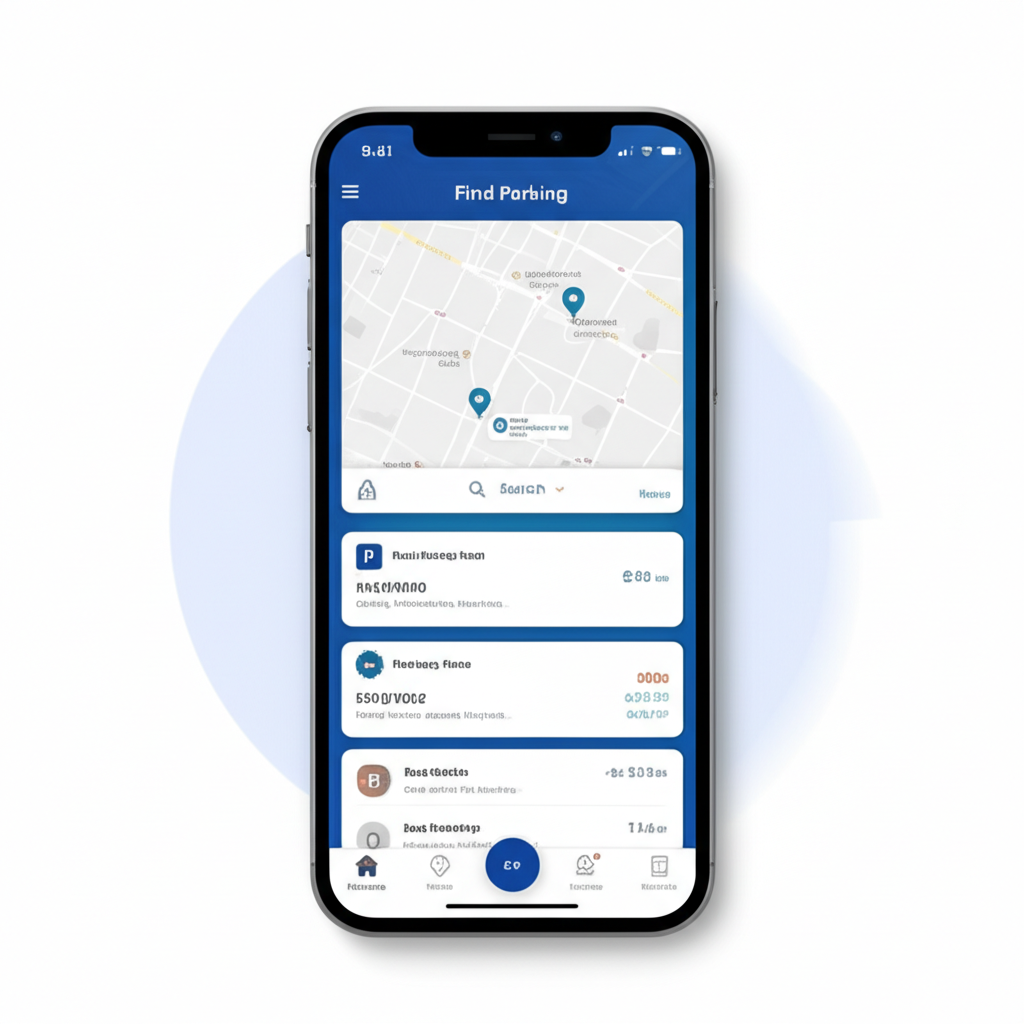 Parking payment app interface