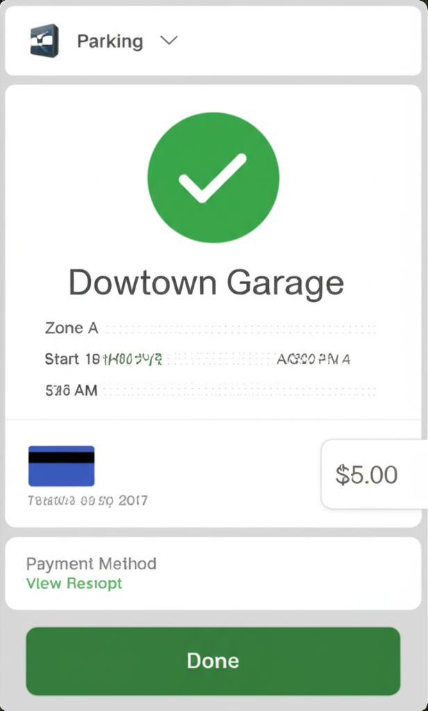 Payment confirmation screen