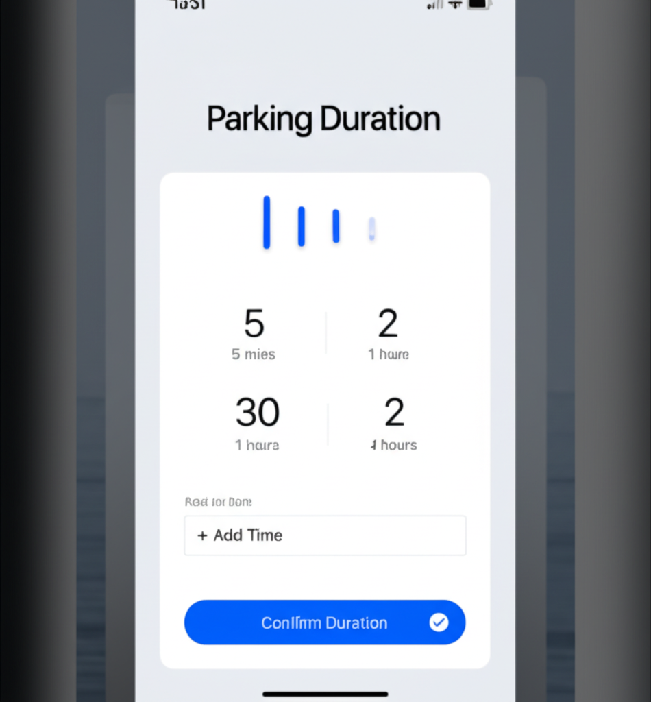 Select parking duration screen